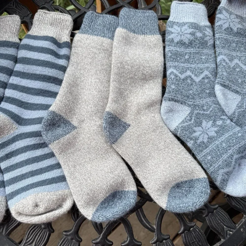 Avalanche Ladies Shoe size: 5 - 9.5, Ultimate Thermal Crew Socks, 3-pair, Blue